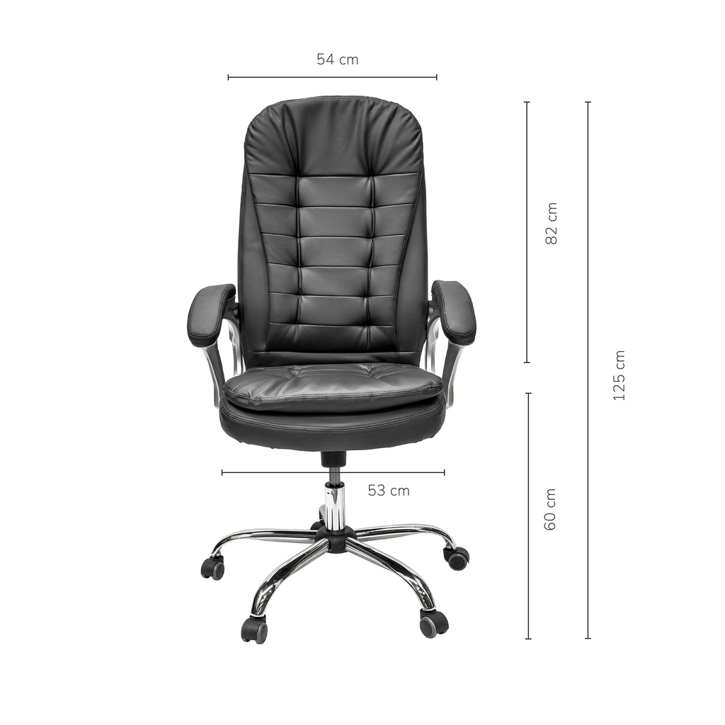 Silla de Oficina Vernier con Respaldo Alto Negra