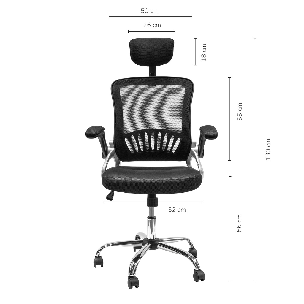 Silla de Oficina Megaplus con Cabecera Negra