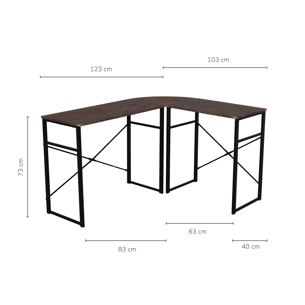 ESCRITORIO LIMA MINIMALISTA CON FORMA DE L CAFÉ