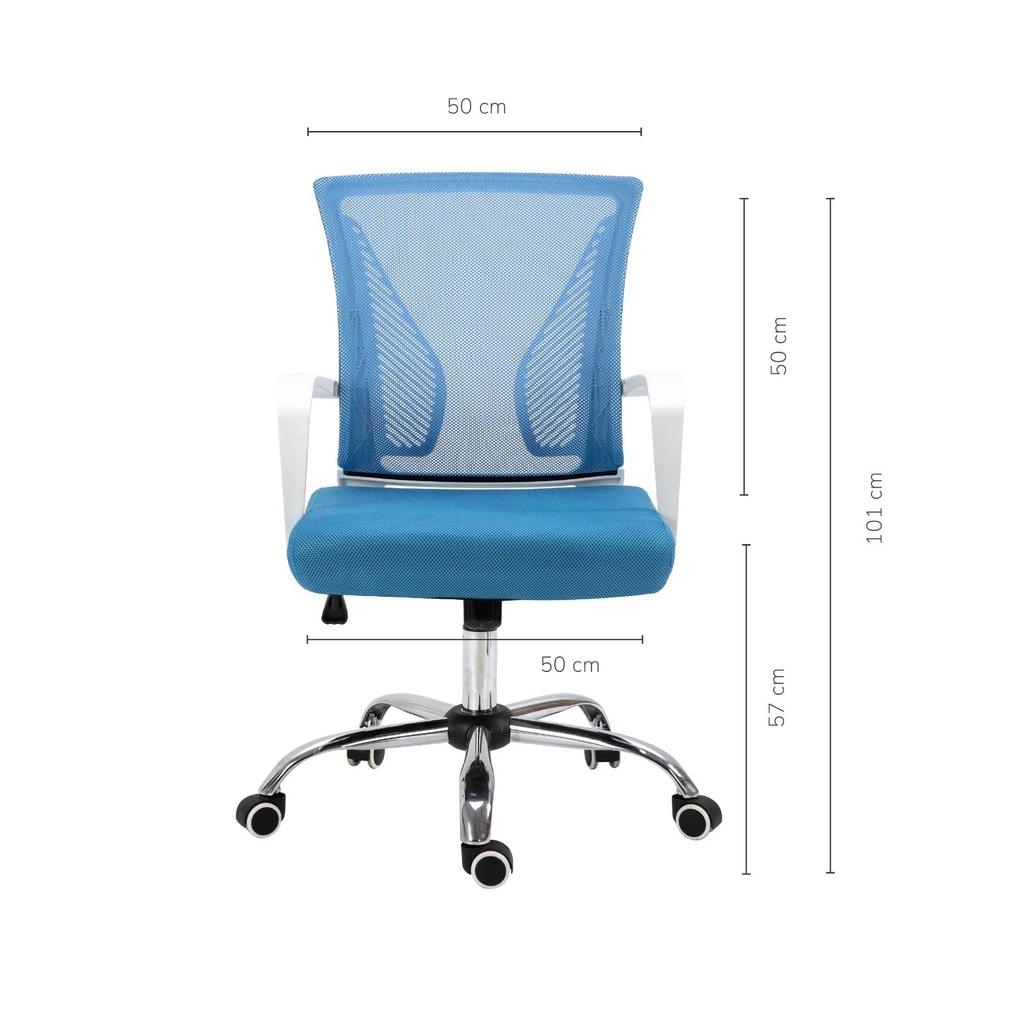 Silla de Oficina Paris Ergonómica Semi Reclinable Azul