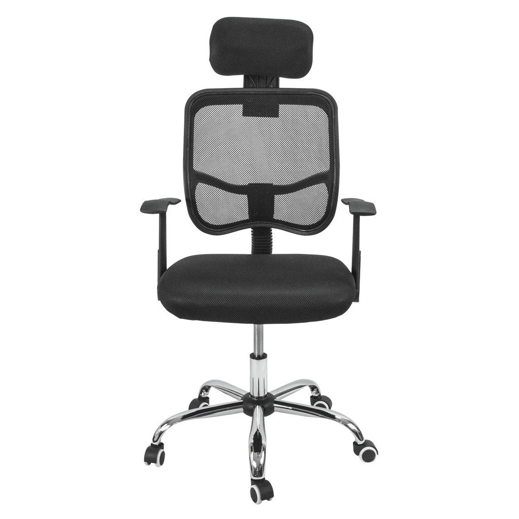 Silla de Oficina Ergonómica con Apoyacabeza Negra