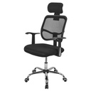 Silla de Oficina Ergonómica con Apoyacabeza Negra