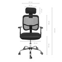 Silla de Oficina Ergonómica con Apoyacabeza Negra