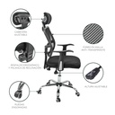 Silla de Oficina Ergonómica con Apoyacabeza Negra