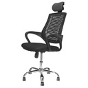 Silla de Oficina con Cabecera Ajustable Negra