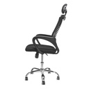 Silla de Oficina con Cabecera Ajustable Negra