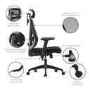 Silla de Oficina Ergonómica Reclinable con Cabecera