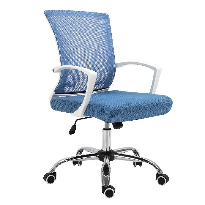 Silla de Oficina Ergonómica Semi Reclinable Color Azul