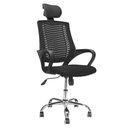 Silla de Oficina con Cabecero Ajustable Color Negro