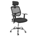 Silla de Oficina Ergonómica con Cabecera Color Negro